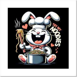 Joyful Tastes: Hopping Into Flavor with Chef Bunny Posters and Art